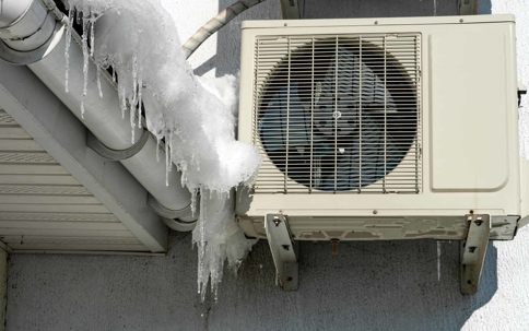 air conditioner near frozen water